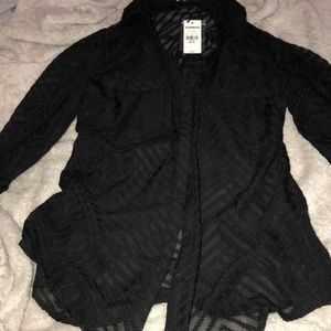 Black see through Portofino blouse